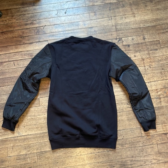 AMERICAN RAG CIE bomber sweatshirt black unique 80s retro medium cyber punk goth - Picture 3 of 7